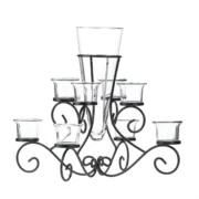 SCROLLWORK CANDLE STAND WITH VASE